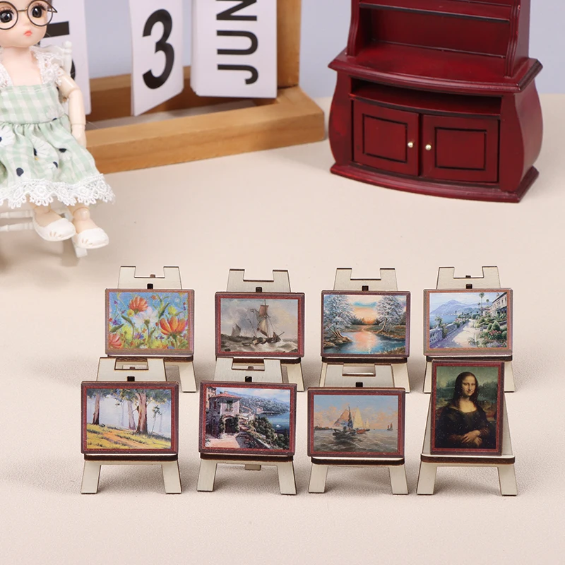 1 Pcs Miniature Blackboard Model Dollhouse Miniature Accessories Mini Chalkboard Model Painting Easel Dollhouse Furniture