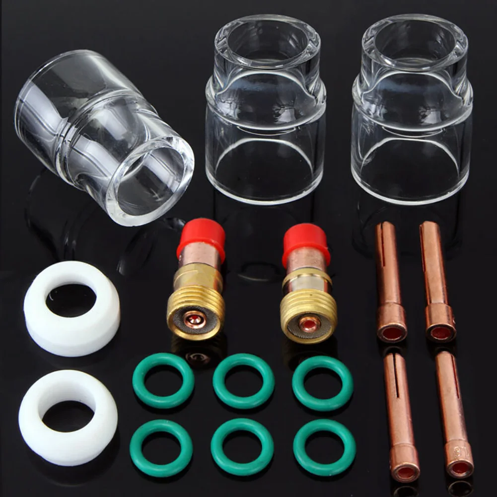 WP-17 Replacement for tig for Gas Lens Standard 12 Cup 17-piece Set Resists High Temperature Gas Lens As Shown In The Picture