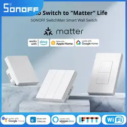 Sonoff M5 Matter Wifi Intelligent Switch 80 86 120 mm 1 2 3gang Smart Wall Switch Work With Apple Home Ewelink Siri Alexa Google