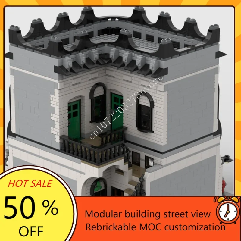 ชุดประกอบโมเดล DIY 2853 ชิ้น ร้านแผ่นเสียงไวนิลและสำนักงานจิตแพทย์ MOC สร้างสรรค์แบบ StreetView ของเล่นตัวต่อ ของขวัญวันเกิด ของขวัญคริสต์มาส