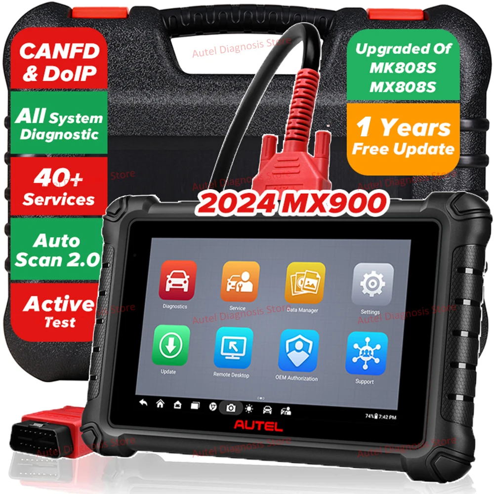 Autel MaxiCheck MX900 Car Diagnostic Tools Automotive scanner, Pre&Post Scan, DoIP CAN FD, WIFI Print Upgraded of MK808S MX808S