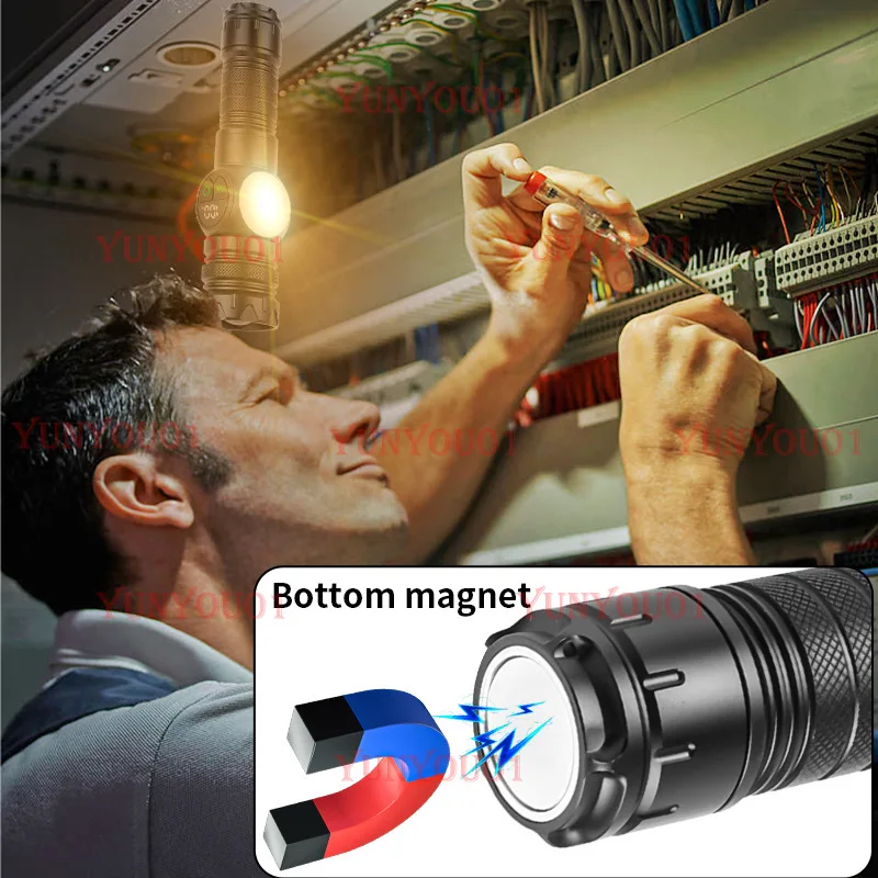 The Cross-border New White Laser Strong Light Long-range Flashlight Digital Power Display Is The Same As Amazon's