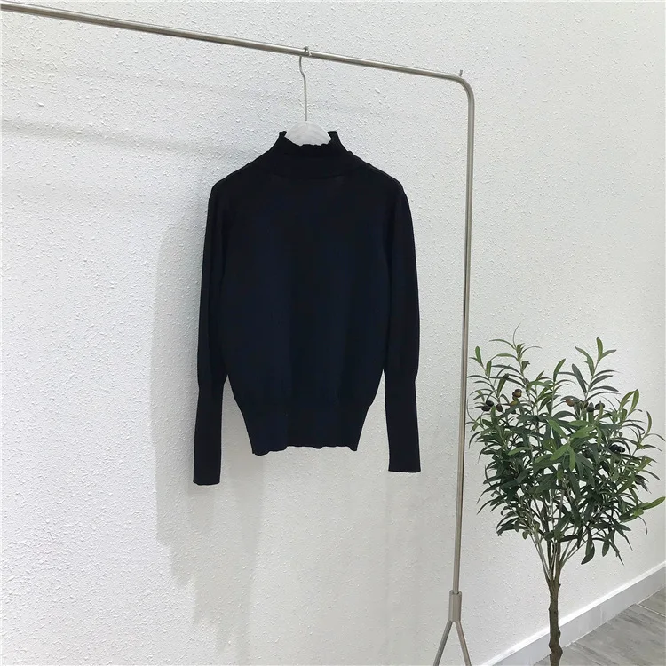 

9674 Autumn New V-Neck Hollow Out Halter Sweater Soft Slim Fit Easy To Match Knitted Top Inner Wear