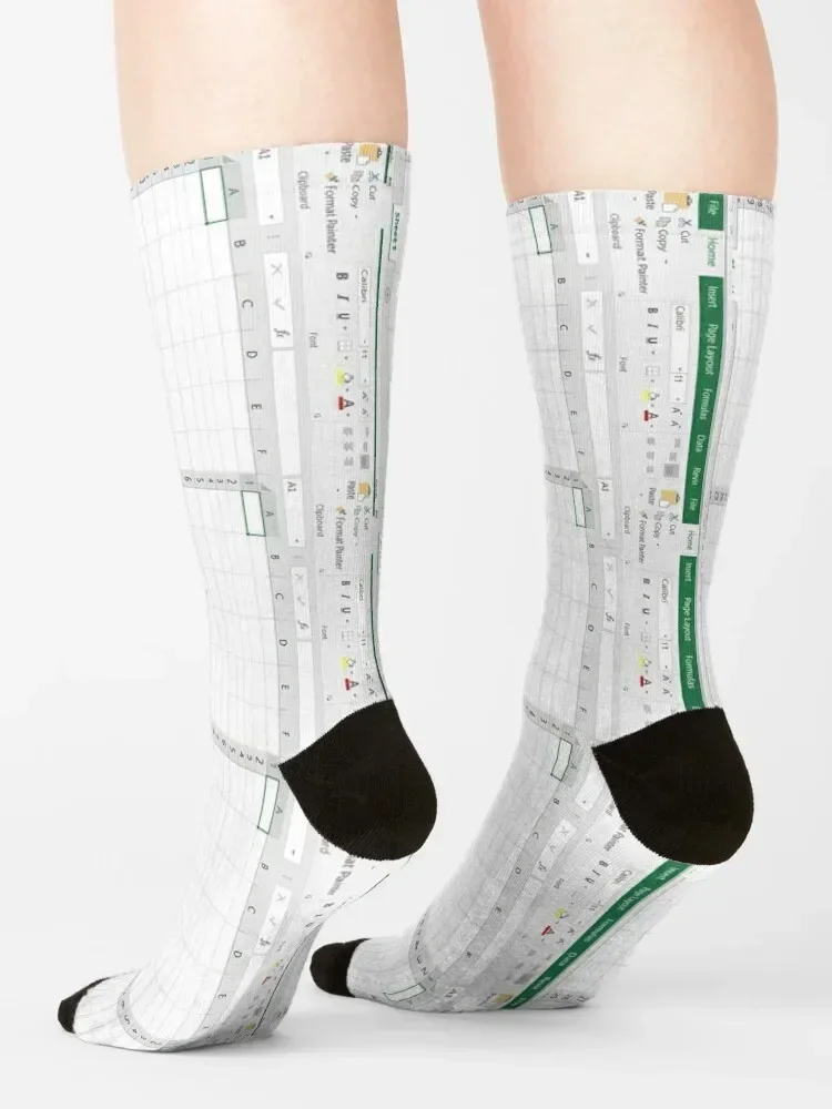 Excel Spreadsheet - Calcetines verdes marca de diseñador ciclismo Boy Socks Mujer