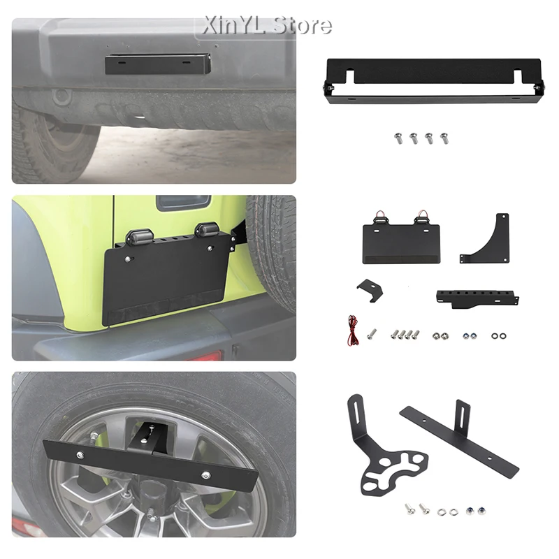 

1PC Car Rear Spare Tire License Plate Holder Bracket Kit for Suzuki Jimny JB74 2019 Up Car Accessories