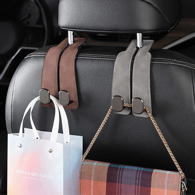 

Premium Suede Car Seat Back Double Hook, Customized Vehicle Accessory for Convenient Car Interior Organisation