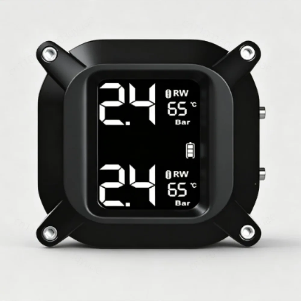 High Precision Motorcycle TPMS, Wired Charging Moto Tire Pressure Monitor Modification Accessory
