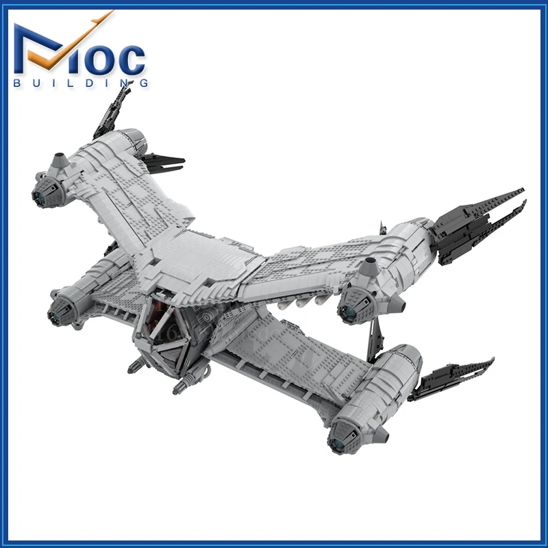 MOC Building Block SA-23E Aurora Starfury Science Fiction Aircraft Technology Bricks DIY Assembled Model Toy Holiday Gifts