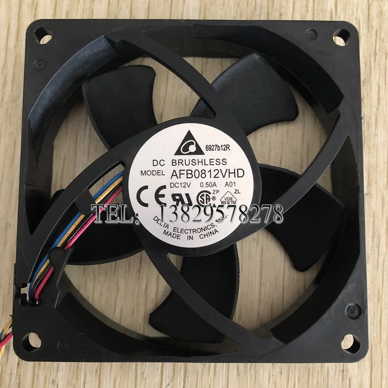 Delta Electronics AFB0812VHD A01 DC 12V 0.30A 80x80x20mm 4-Wire Server Cooling Fan