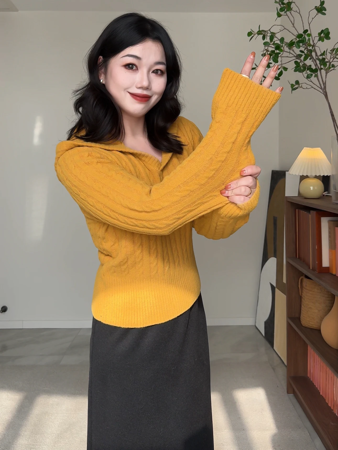 

Женский вязаный свитер с длинными рукавами и узором «косы» в национальном стиле, новинка зимы, повседневный, комфортный крой