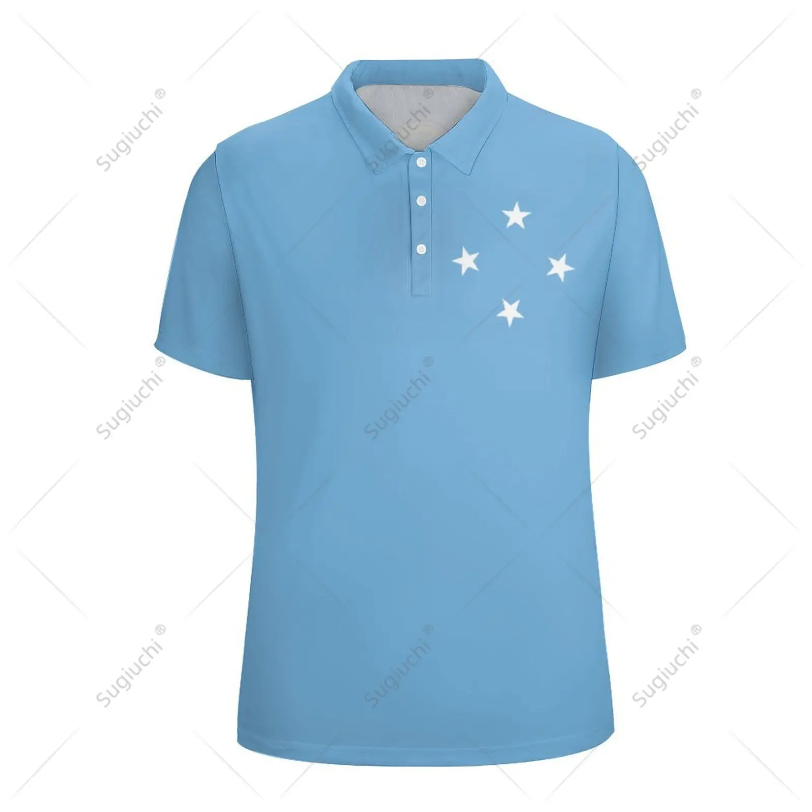 Unisex Polo Shirt Federated States of Micronesia Flag 3D Print Man Polo Fashion Clothing Tracksuits Short Sleeves