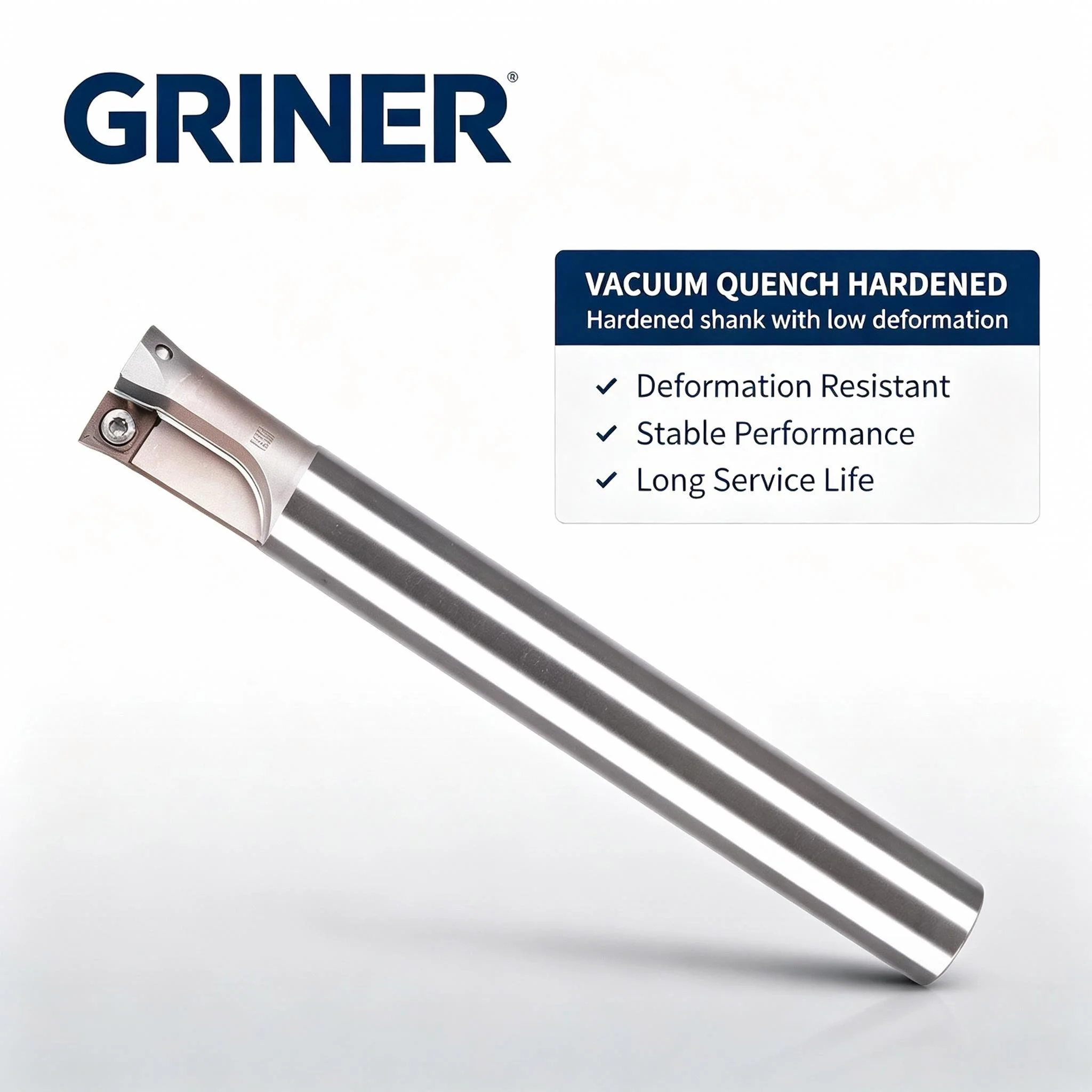 GRINER SB Double Blade Rough Boring Bar, Fixed Boring Tool, Straight Shank Hole Enlarging Bar for CNC Machining Center
