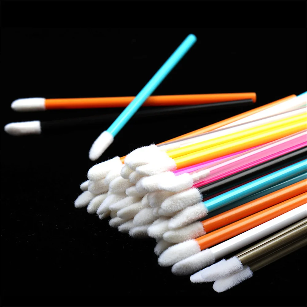 Disposable Hollow Mini Lip Brush Portable Colorful Lipstick Lip Gloss Stick Applicator Beauty Tool Makeup Brushes 50Pcs/pack
