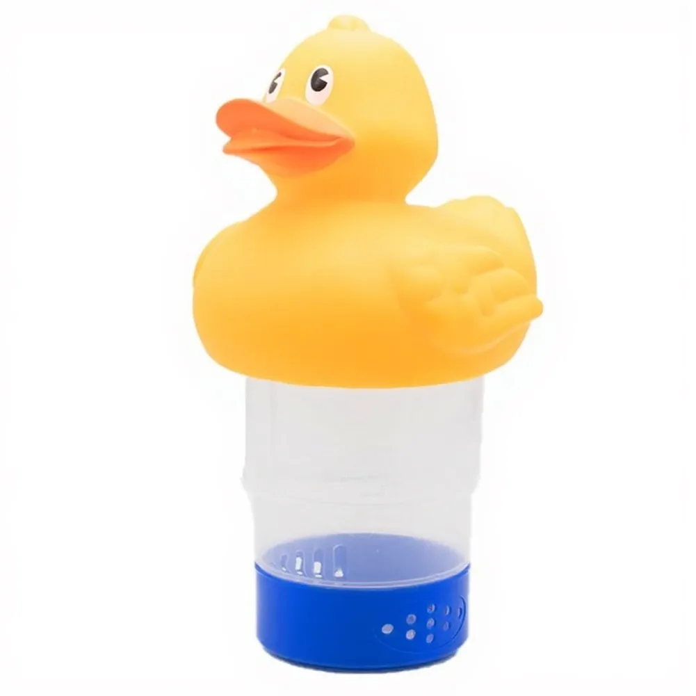 ABS Plastic Floating Duck Dispenser for Pool Tablets with Adjustable Flow Vent Clear Design for Easy Monitoring