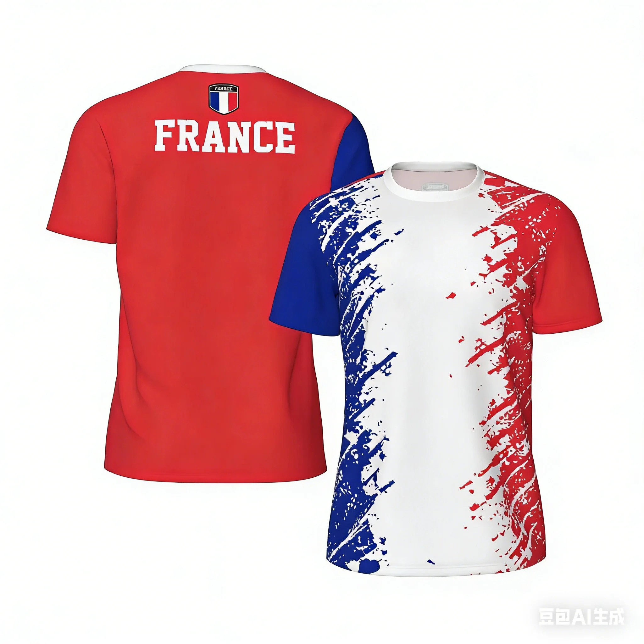 Men's 3D French Flag Print Sports Top Exclusive Design Breathable Fabric Multi-Sport Use for Match Day Fan Support