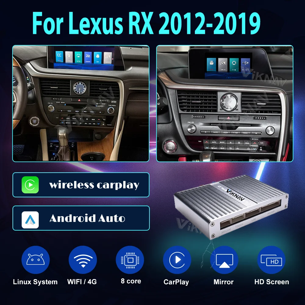 Linux Interface Carplay Decoder Box For Lexus RX 2012-2019 Android Auto New Upgrade GPS Navigation Multimedia Player