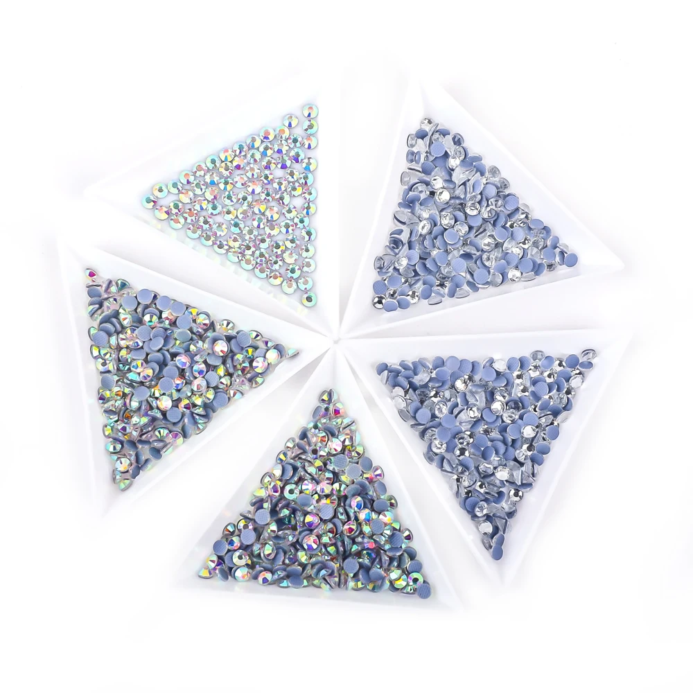 Topkwaliteit Luxe Doorzichtige Hotfix Steentjes Super Glanzend Glas Strass Ijzer Op Kristal Hete Fix Strass Voor Stof Kleding