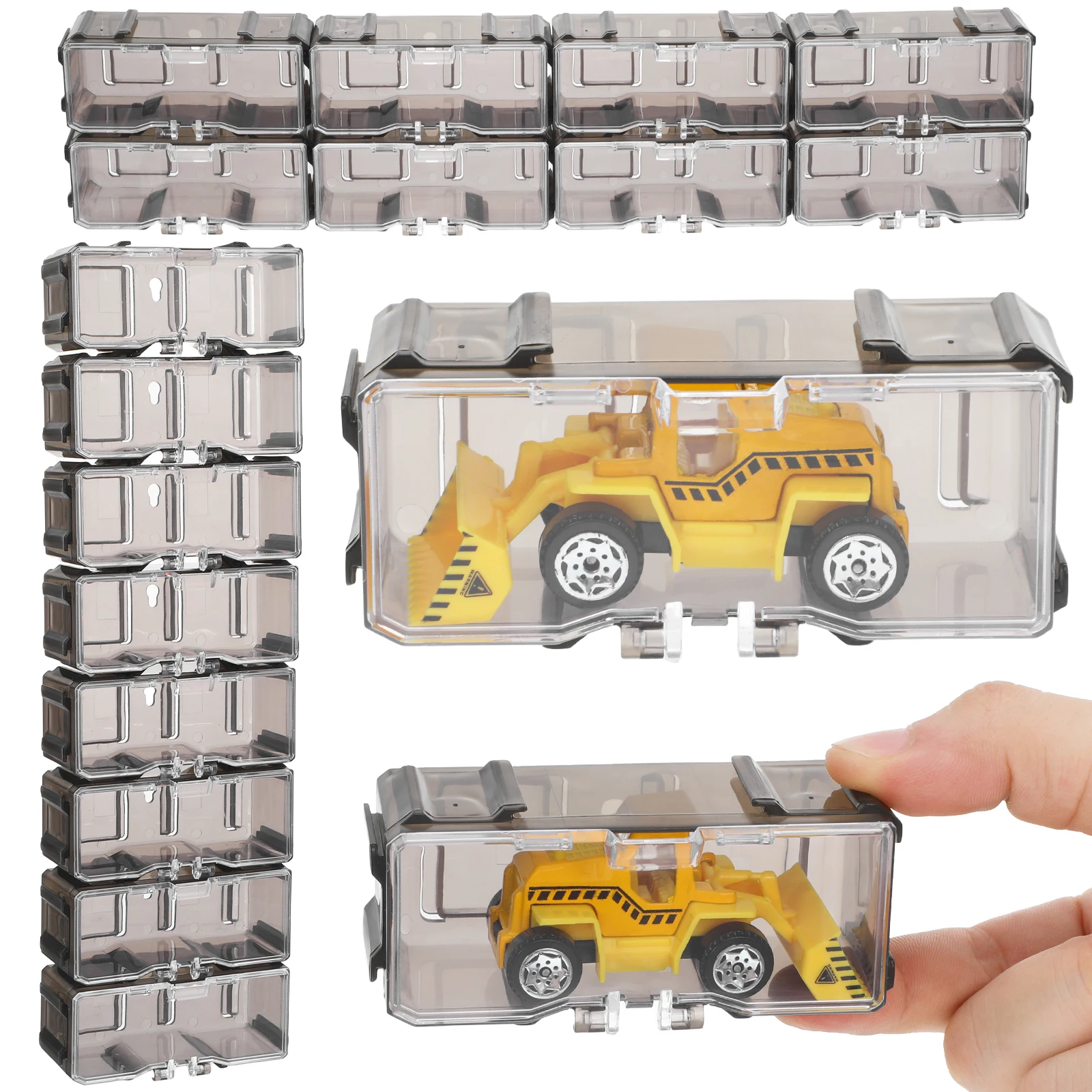 

40pcs Transparent Toy Car Display Boxes For Diecast Car 1/64 Scale Display Shelf Toy Storage Case 40 Grids Plastic Car Organizer