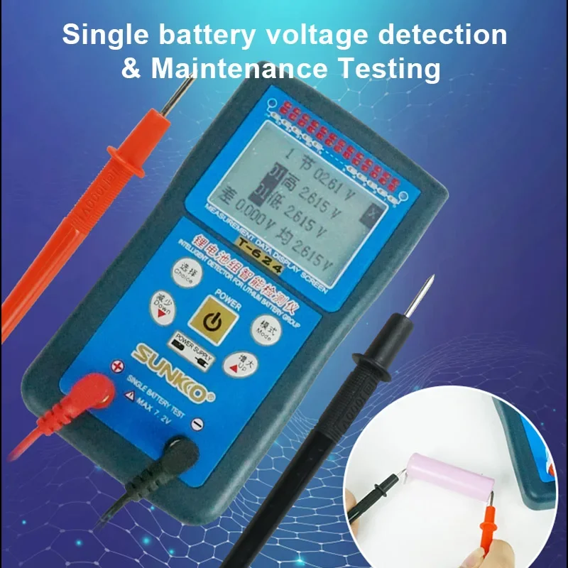 T624 lithium battery pack tester maintenance detection battery differential pressure intelligent detection analyzer 24s