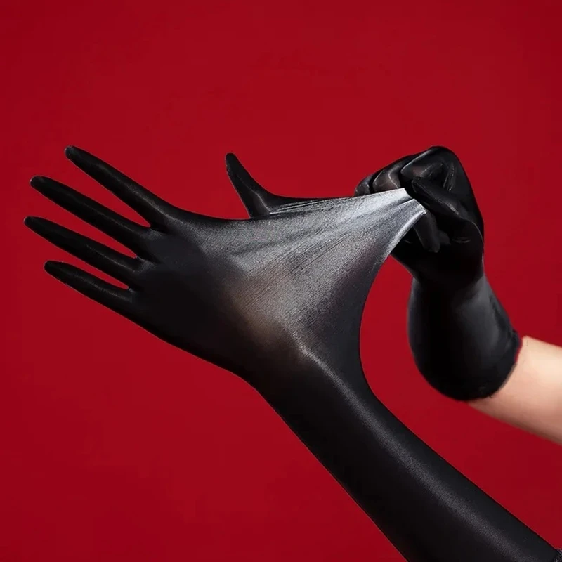 Guantes sexis para mujer, elásticos, ultrafinos, brillantes al óleo, invisibles, sin costuras, tubo medio, manga larga, ropa para discoteca Porno