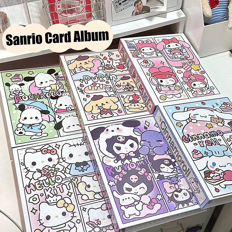 Sanrio Portable Cards Album Cartoon Storage Postcard Photo Book Cute A5 Binder Scrapbook For Girls Students Stationery Gift