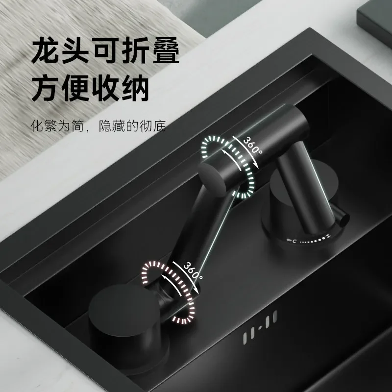 Thickened 304 stainless steel bar counter, small sink, Nakajima invisible single slot with cover hidden mini vegetable