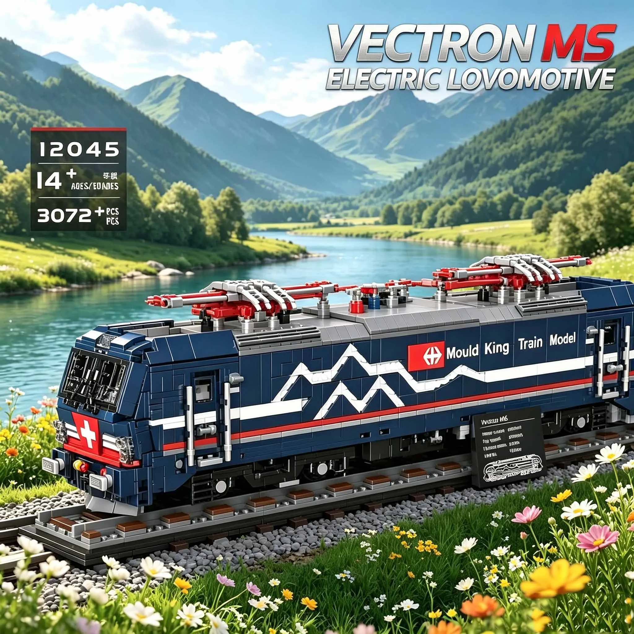 Technical ideas MOC 12045 Vectron Electric Locomotive Building Blocks Remote Control Train Collectible adult Toy Gift 3072Pcs