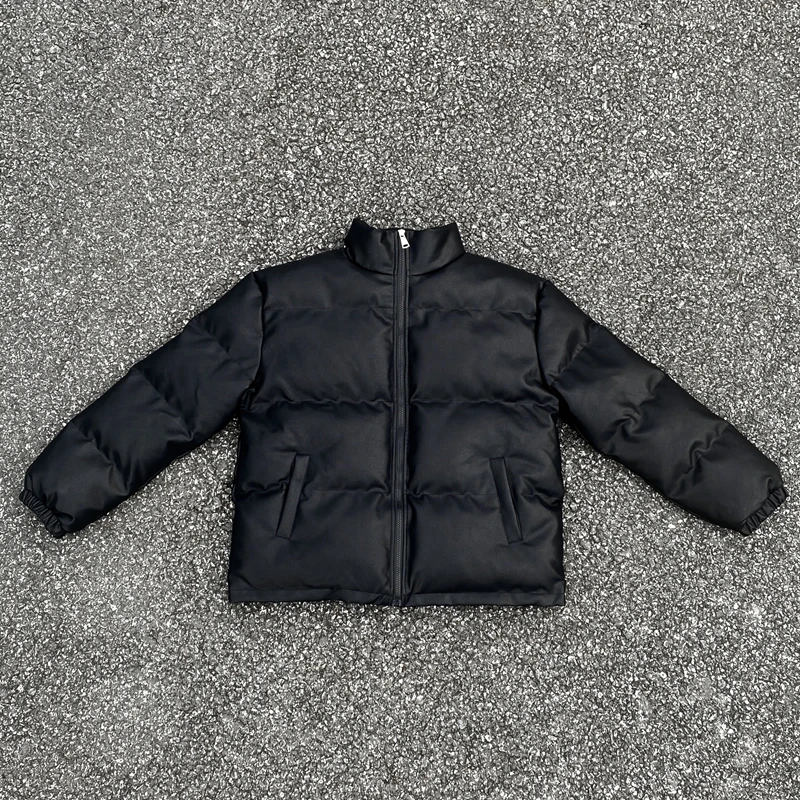 

Thiened Casual Cotton Jaet for Men American Sle Loose Fit Zipper Closure Long Sve Youth Faion Autumn Winter Coat