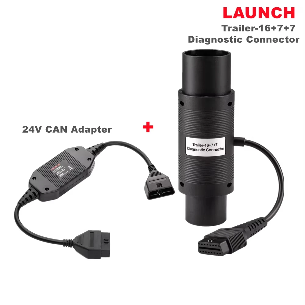 LAUNCH DBScar Trailer-16+7+7 Diagnostic Connector + X431 24V CAN Adapter Extension Module TEBS-E Diagnose Car Accessories