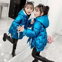 Winter Jacket For Girls Coat Teen Kids Parka Snowsuit Fashion Bright Waterproof Outerwear Children Clothing 4 to 14 Years old