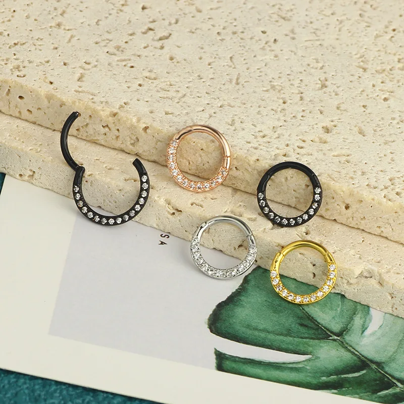 1PCS Moon Planet Septum Hoop Clicker Dangle Nose Ring Star Helix Hoop Earring Cartilage Jewelry Nose Ring Hoop Septum Piercing