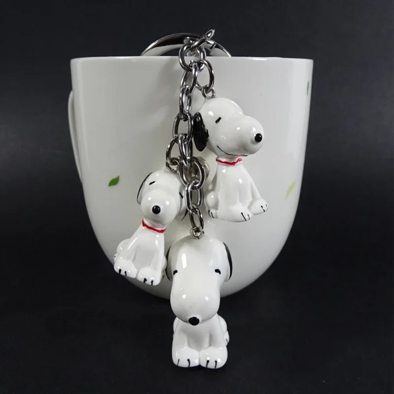 カウaii snoopilloレジンキーホルダー,カップル用,漫画の指輪チェーン,クリエイティブなペンダント,カーバッグ,キーホルダー,アクセサリー,かわいいギフト