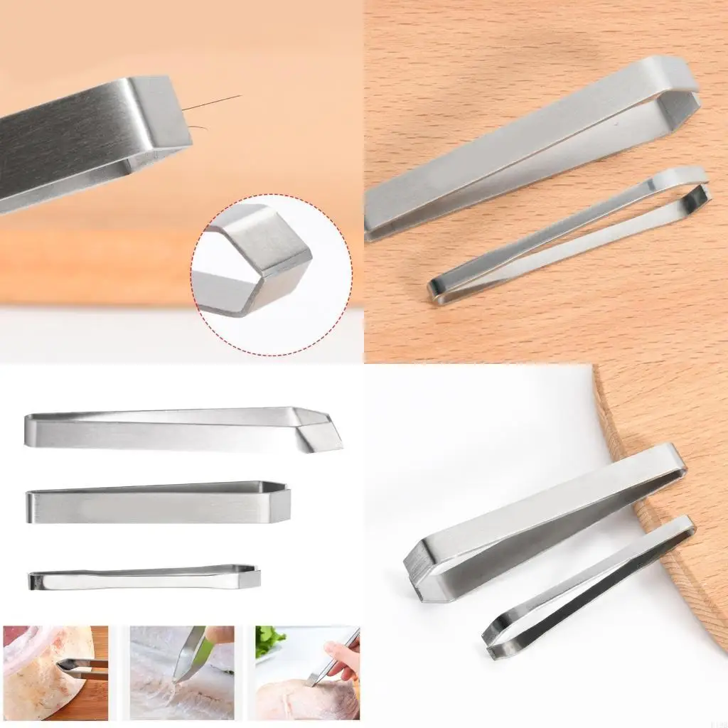 F19B Fish Bone Pincers Puller Tweezers Tongs Pick-Up Utensils Kitchen Seafood Gadgets