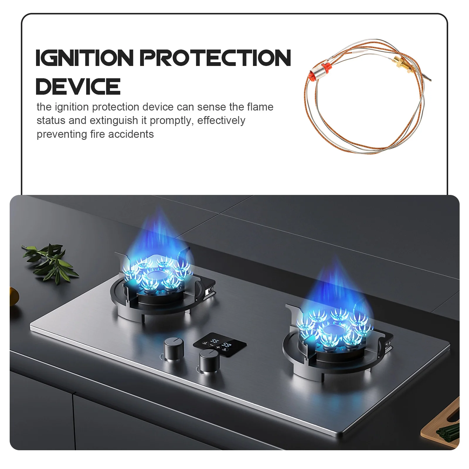 

2pcs Universal Thermocouple Replacement For Stove Gas Appliance Safety Device Flame Detection Sensor Compact Durable Design