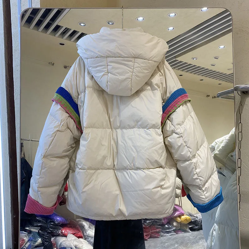 New Down Coat Women Winter 90% White Eiderdown Coat Short Loose Korean Bread Clothing Street Down Jackets Female