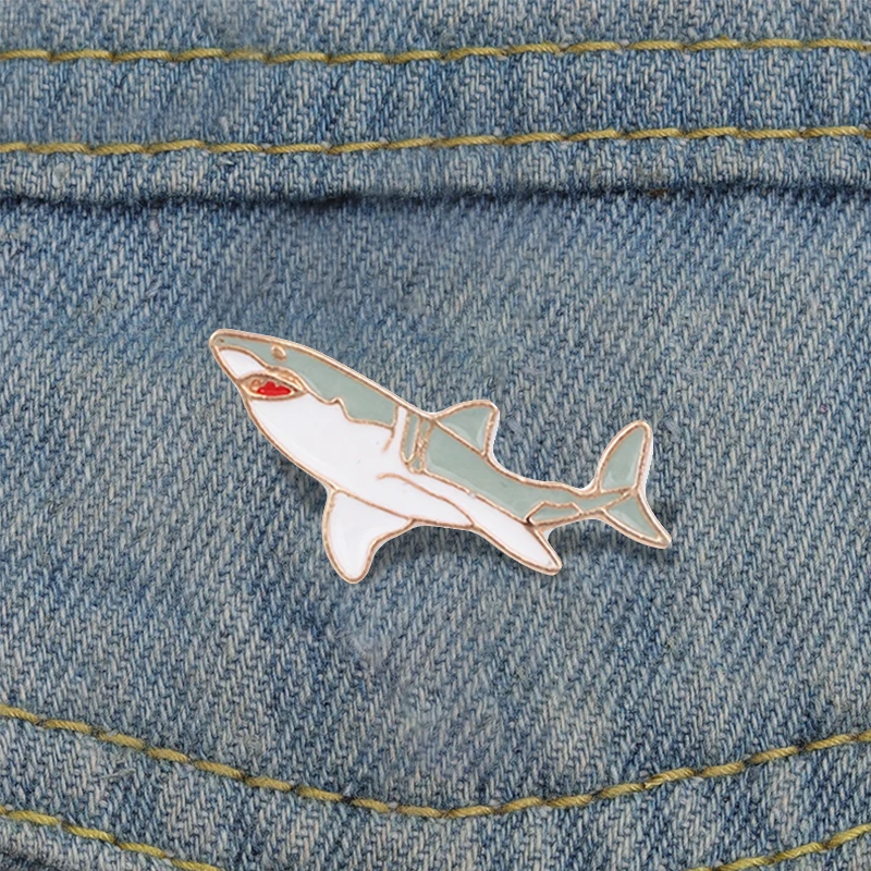 Souvenir Gift For Friends Marine Organism Shark Enamel Brooches Badge Lapel Pins