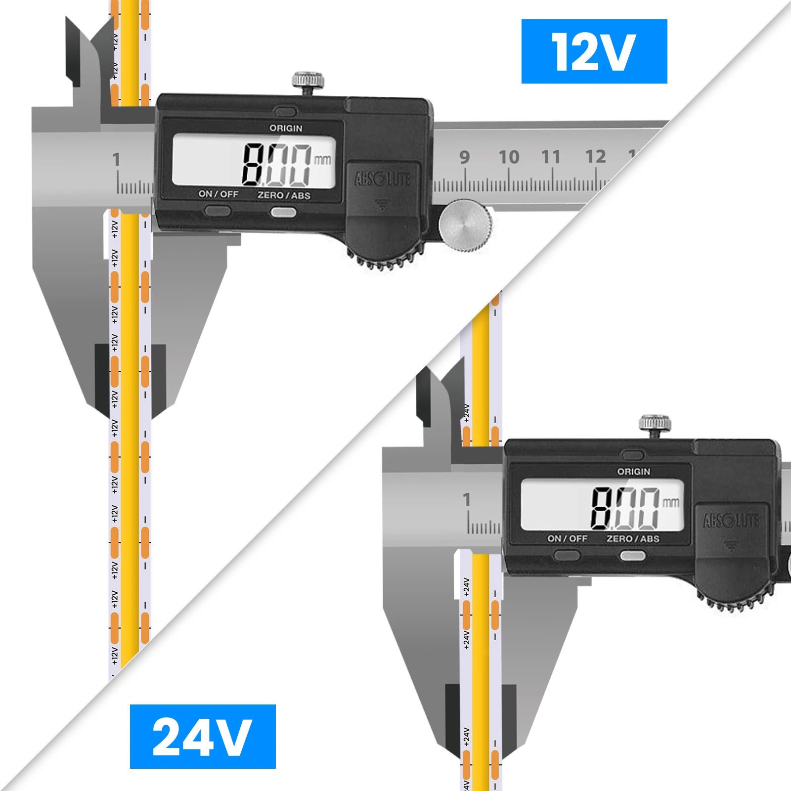 12V 24V COB LED Strip Light 320LEDs 480LEDs 528LEDs High Density Linear Light Flexible COB LED Tape 0.5-10m White Warm Natural