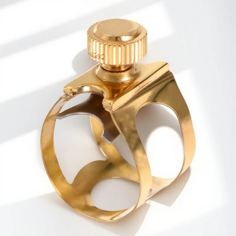 

Saxophone Clip Brass Adjustable Sax Ligature Replacement for Alto Saxophone Durable Metal Instrument Clip Clarinet Ligature