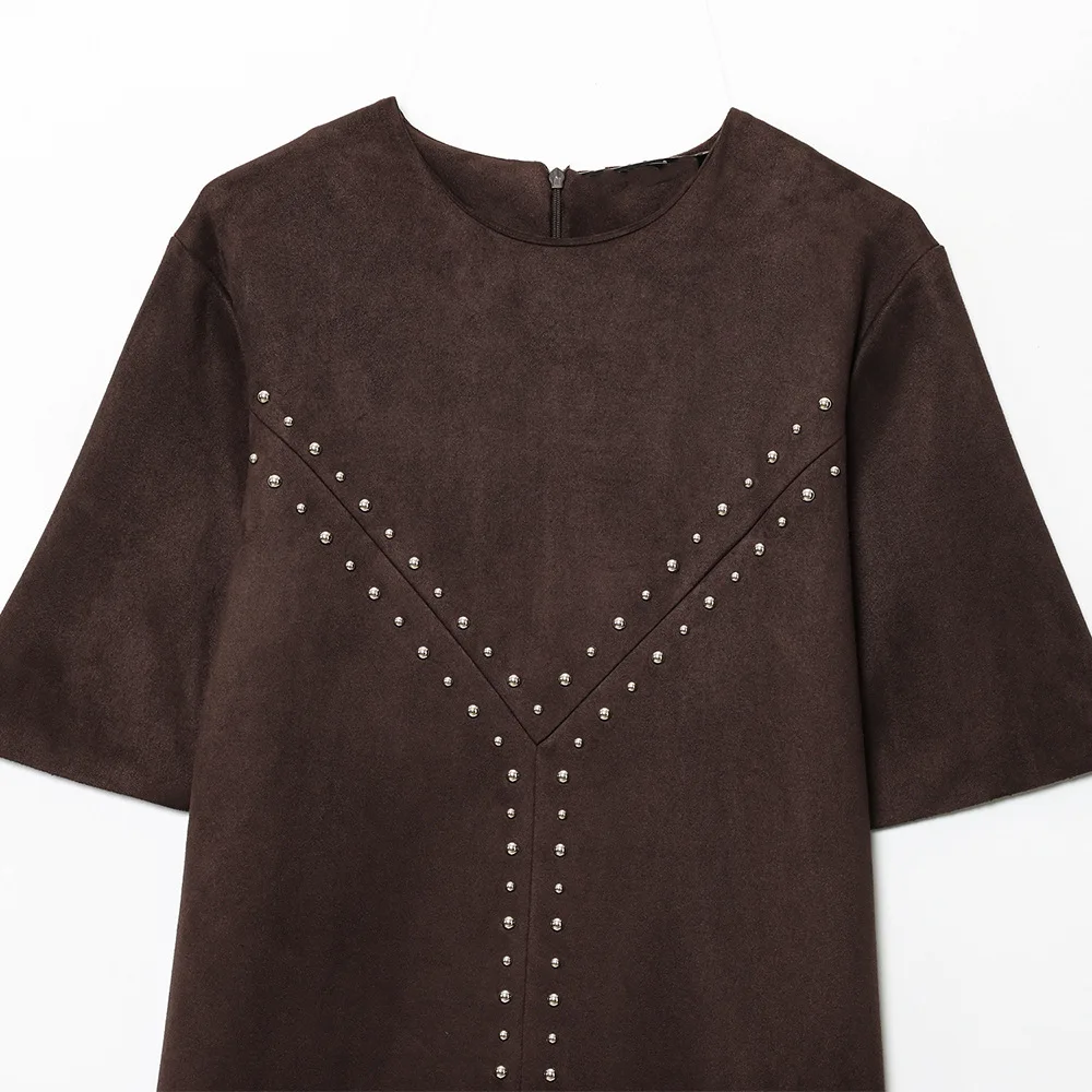 Ropa de mujer 2025 Primavera y novedad de verano estilo simple jersey de manga corta vestido de chaleco de estilo casual de moda para mujer