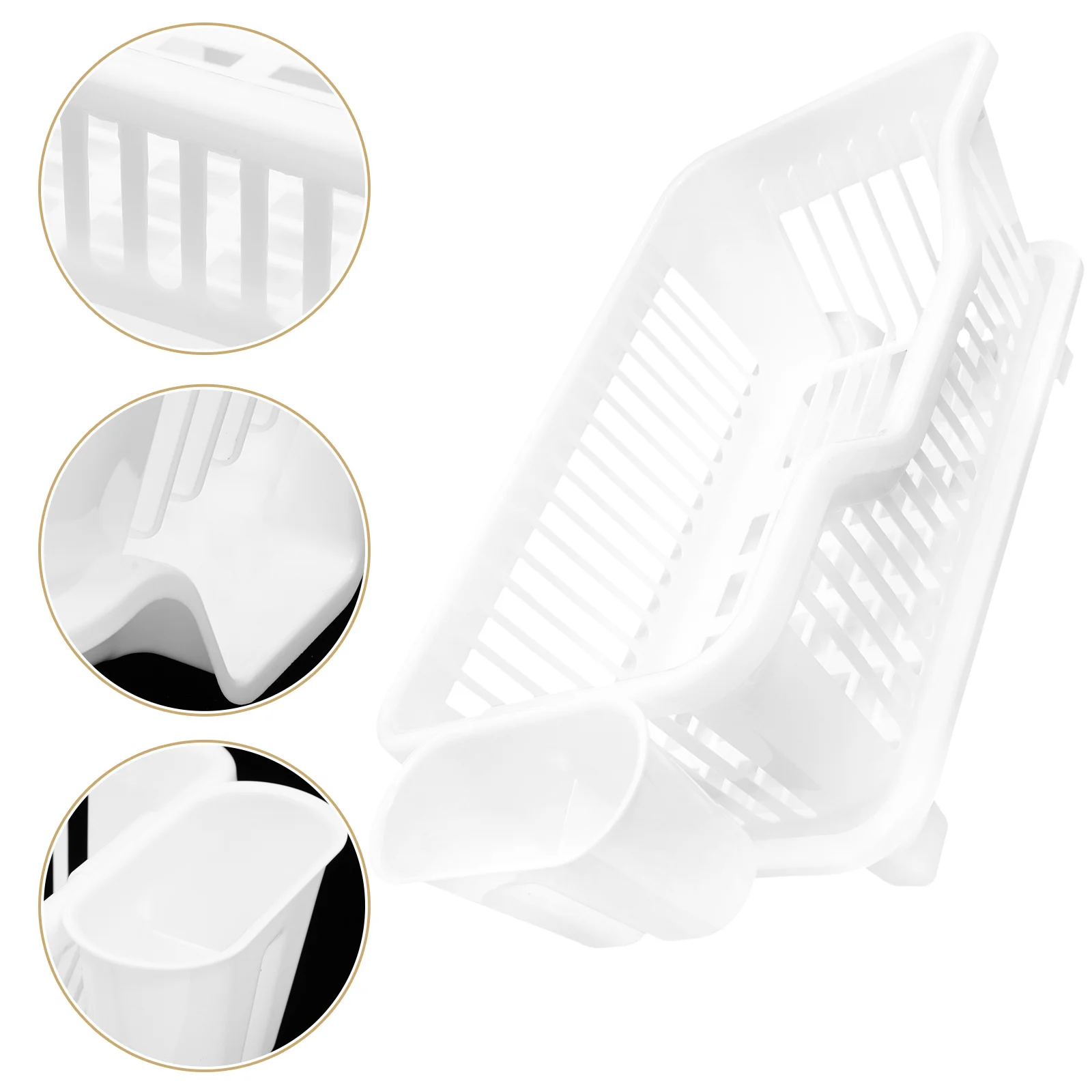 

1pc Multi Functional Drying Rack White Abs Countertop Dish Rack Large Capacity Kitchen Countertop Drainer Storage Organizer