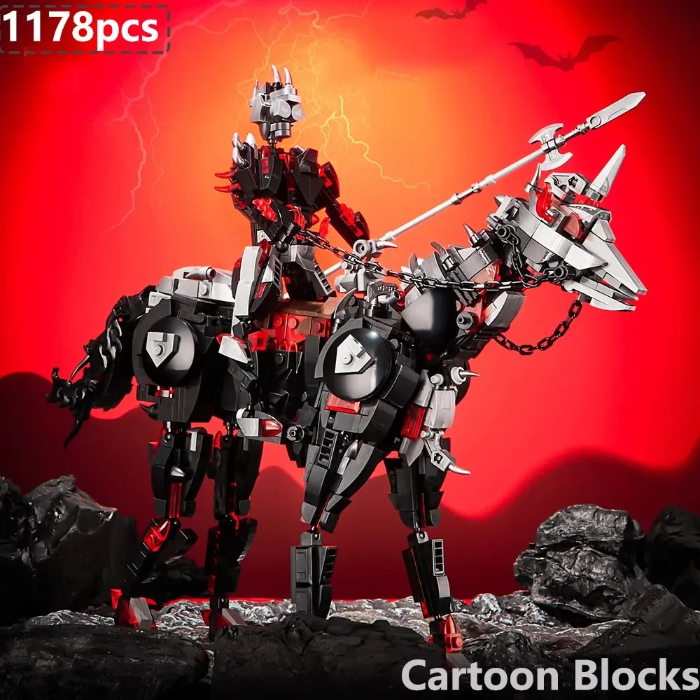 

1178 шт. MOC разборный рыцарь, винтажный боевой конь, рыцарь, креативные строительные блоки, набор моделей, кирпичи, игрушки для детей, подарок