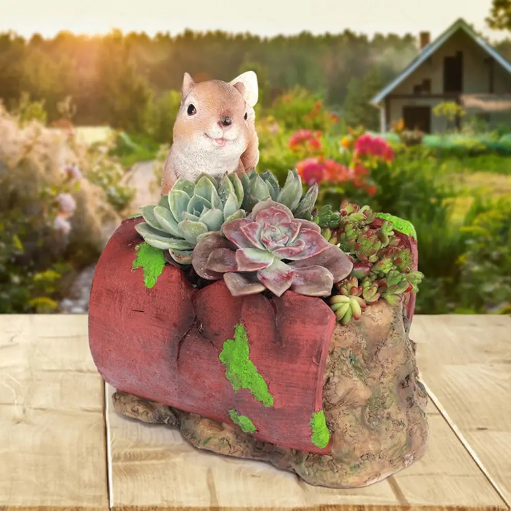 

Multifunction Resin Succulent Planter Pot Cartoon Simulated Animal Vase Cute Pastoral Style Flower Pot Ornament Living Room