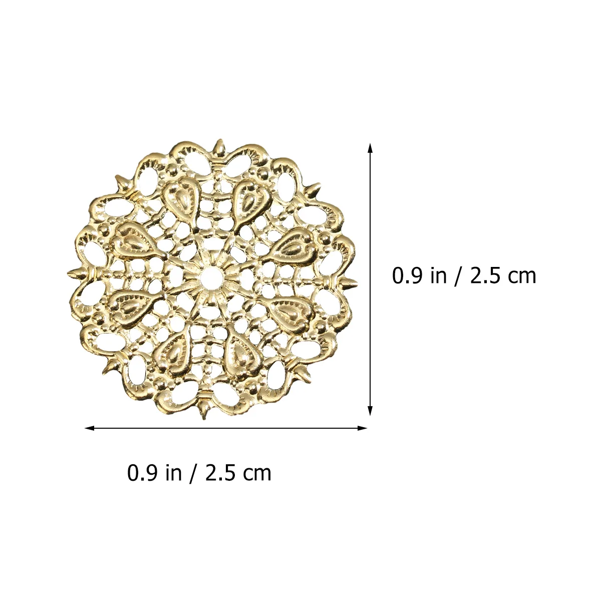 

30 pcs Copper Flower Charms Hollow Metal Diy Pendant Jewelry Making Craft Accessories For Hairpin Bracelet Keychain Sweater