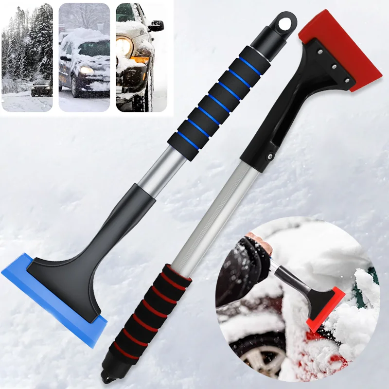 Car Multifunctional Detachable Snow Brush Windscreen Defroster Broom Aluminium Alloy Material Retractable Car  Accessories