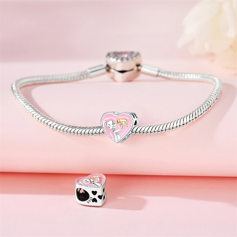 New 925 Sterling Silver Girl Pet Charm Beads Fit Original Pandora Bracelet Trinket Diy Women Brithday Evening Party Jewelry