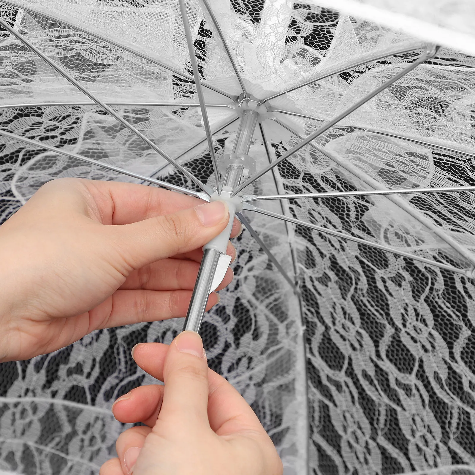 Small White Bridal Umbrella Lace Parasol Vintage Handmade Lace Cotton Parasol Wedding Party Decoration Photo Props
