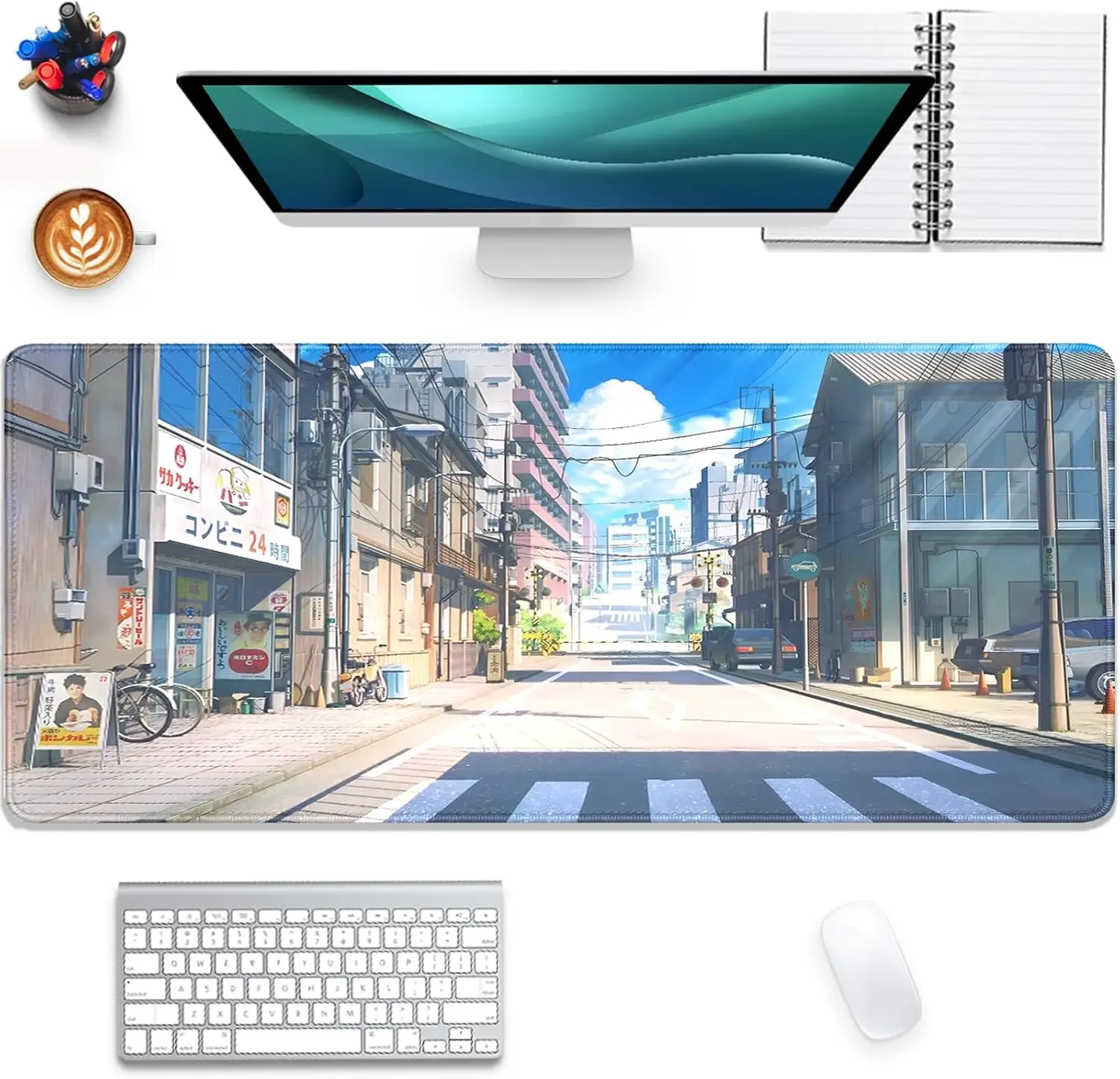

Anime Tokyo Street Mouse Pad,Extended Gaming Mouse Pad with Stitched Edges,Non-Slip Waterproof Rubber Base Mouse Pad Table Mat