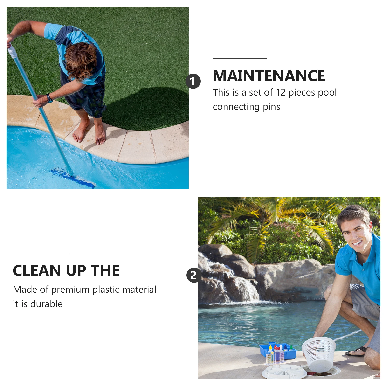 

12 шт., сменные пластиковые детали для плавания, прочные детали для бассейна, аксессуары, набор длинных штифтов для спа-бассейна