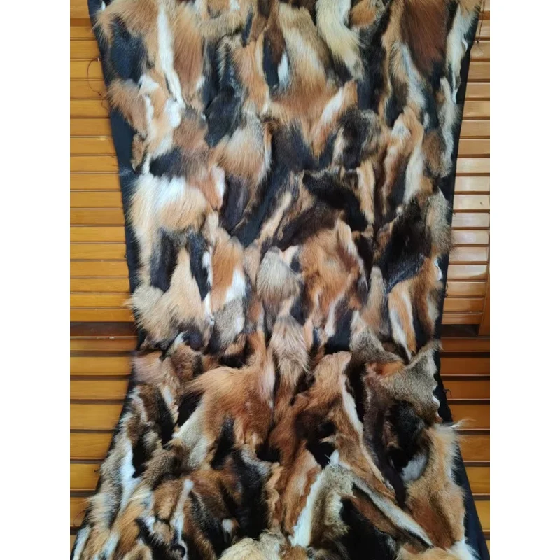 Fox Fur Patchwork Blanket Natural Color Fox Leg Fur Mattress Clothing Lining Fabric Red Fox Fur Seat Cushion