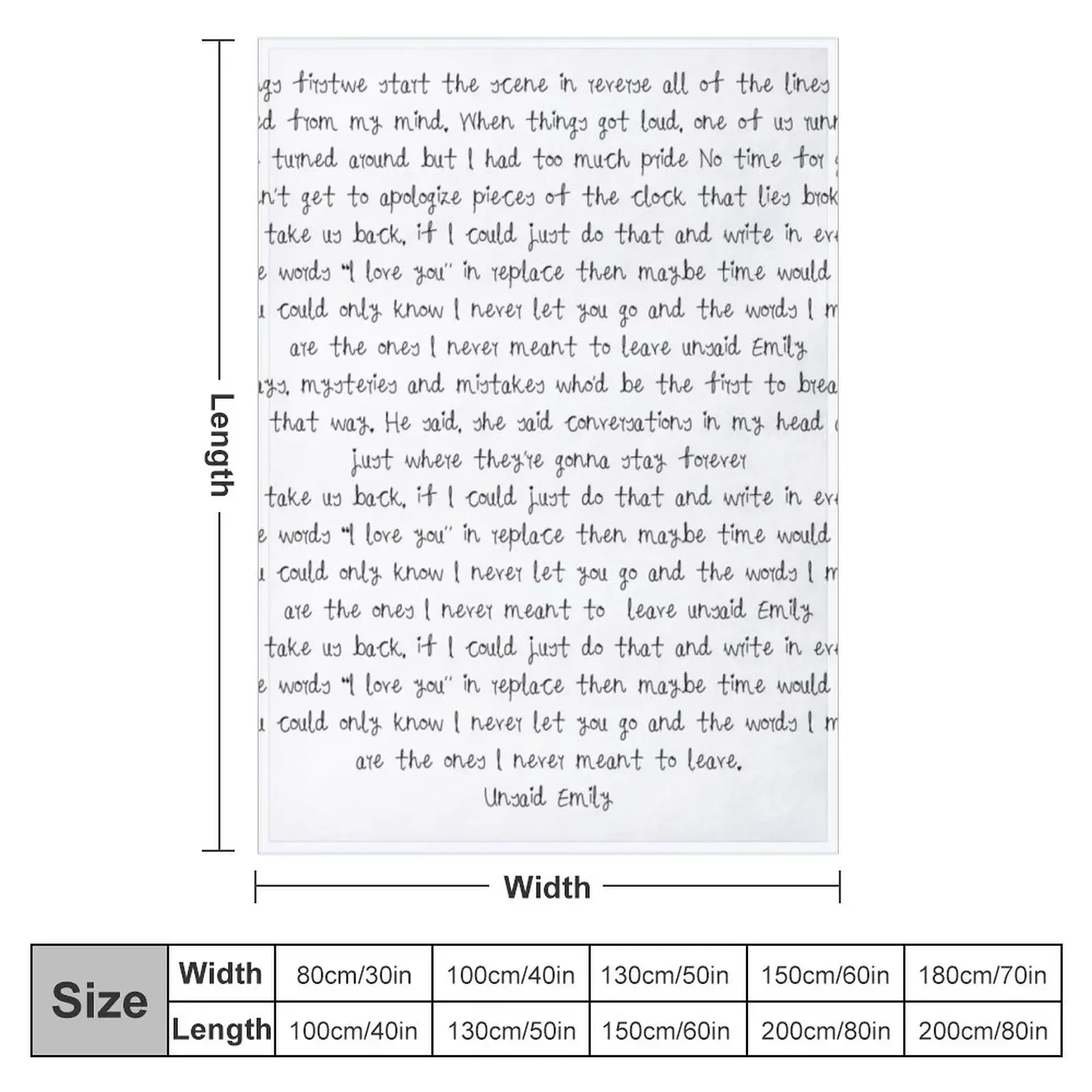 Words I love you in Replace Throw Blanket couch cozy soft plush fuzzy picnic outdoor blanket